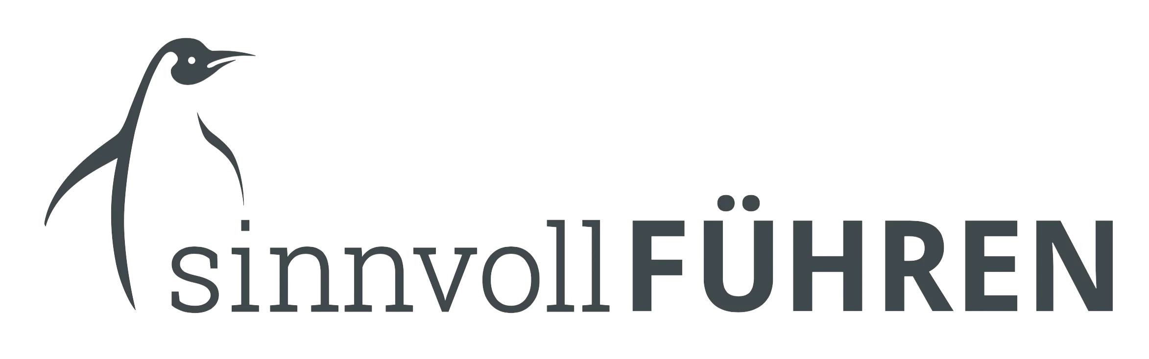 Logo von sinnvollFÜHREN - zeigt einen Pinguin und den Schriftzug sinnvollFÜHREN