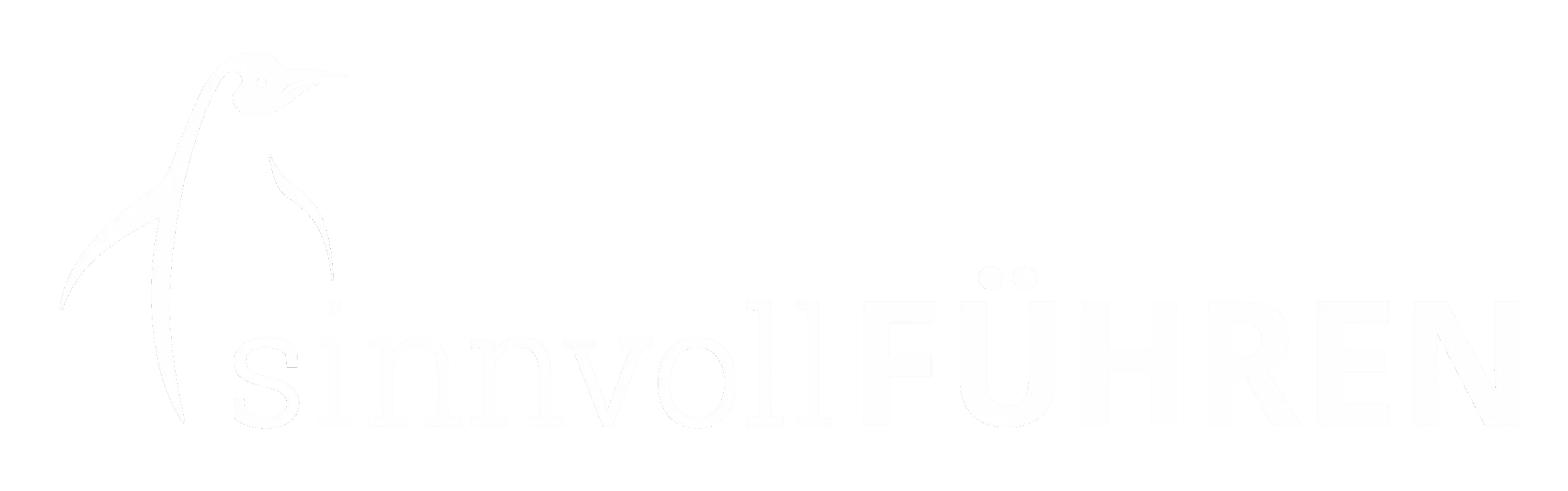 Logo mit Pinguin und Schriftzug sinnvollFÜHREN
